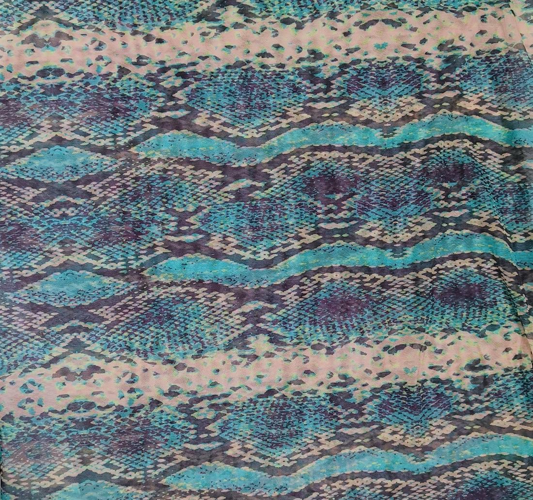 Green Printed Power Net Fabric