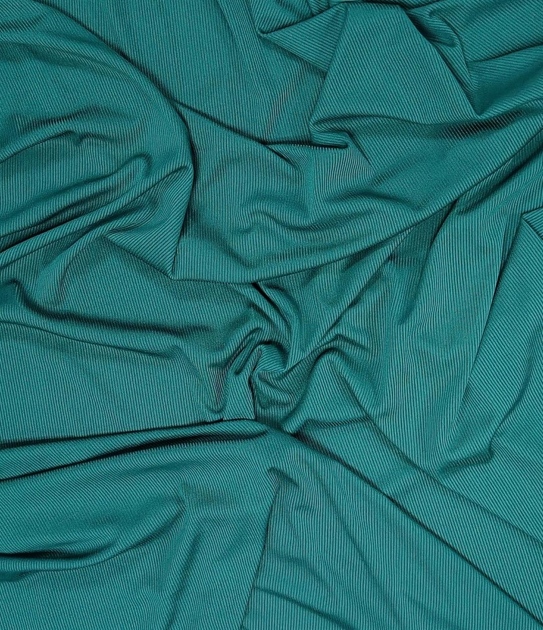 Green Ribbed Jersey Fabric