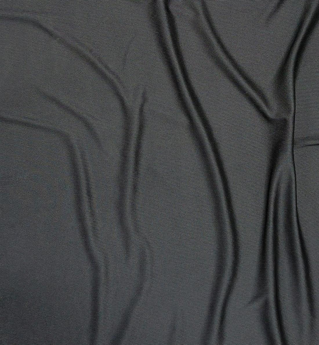 Black Ribbed Jersey Fabric