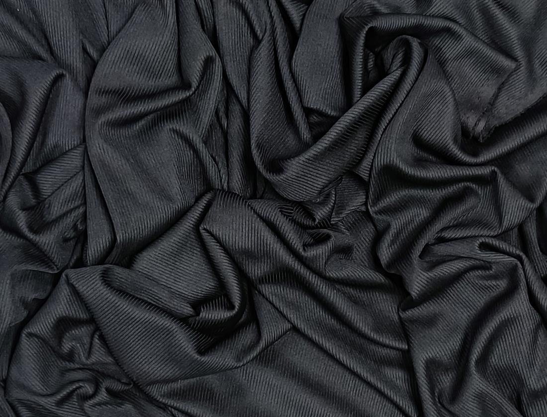 Black Ribbed Jersey Fabric