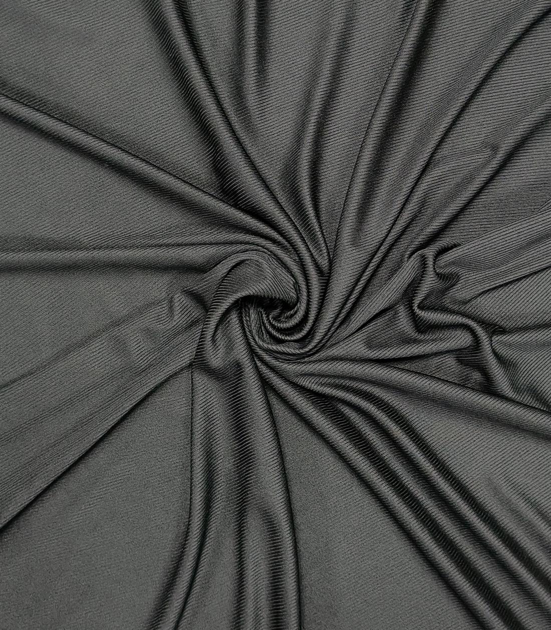 Black Ribbed Jersey Fabric
