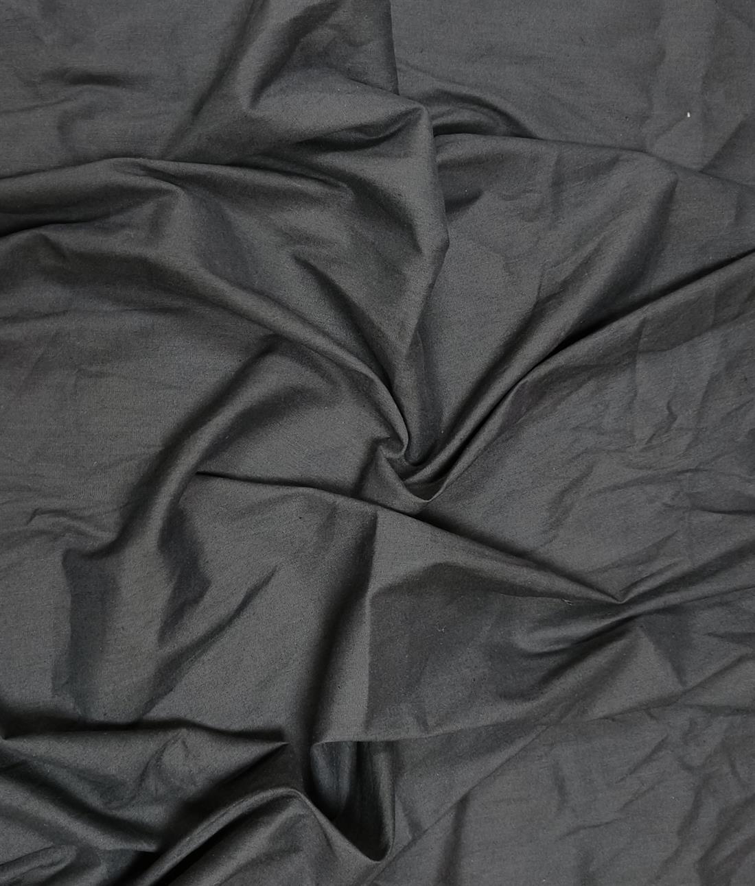 Black Cotton Linen Look Slight Stretch
