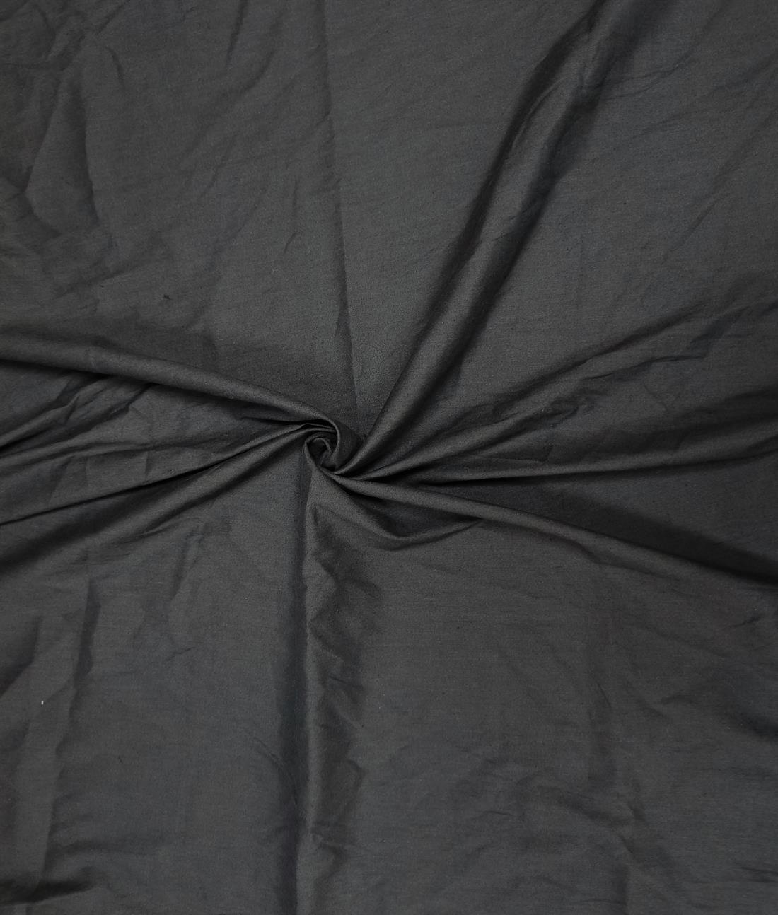 Black Cotton Linen Look Slight Stretch