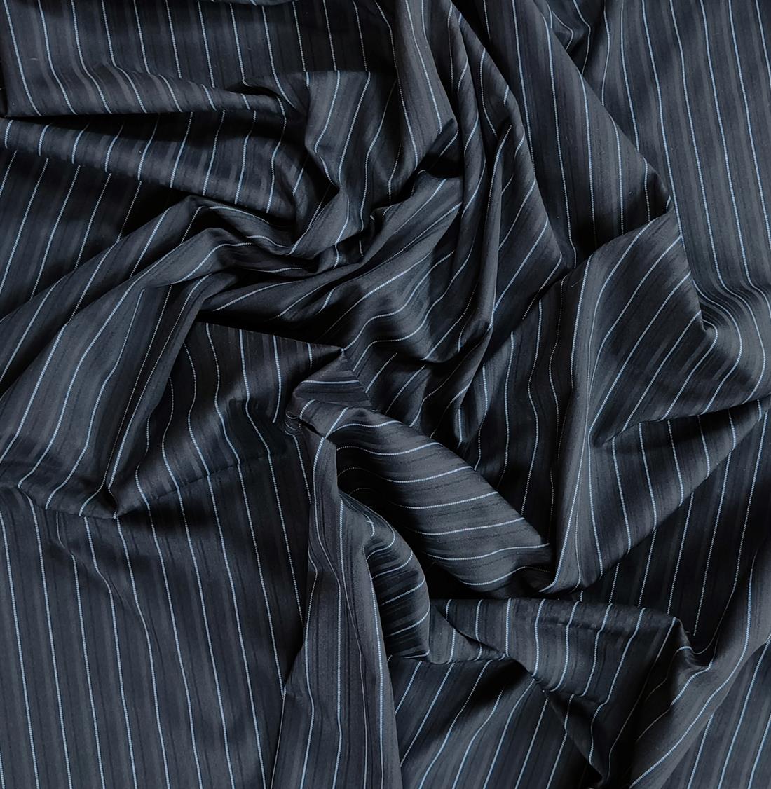Black Striped Stretched Polyester Fabric