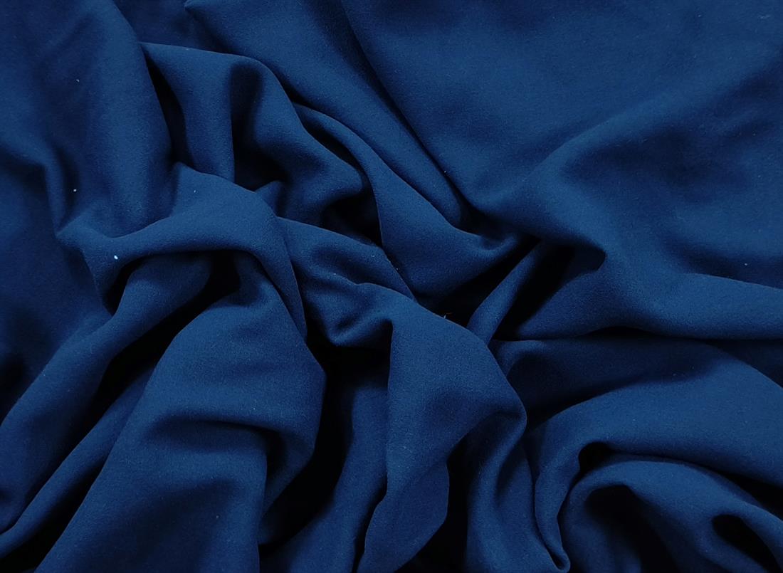 Navy Polyester Crepe Fabric