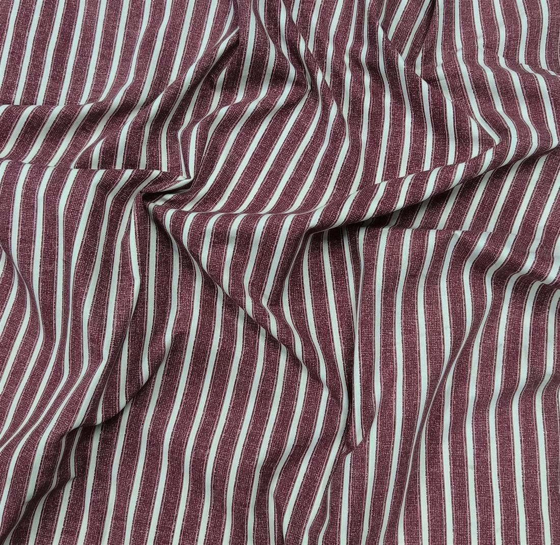 Wine Cotton Stripe Fabrics
