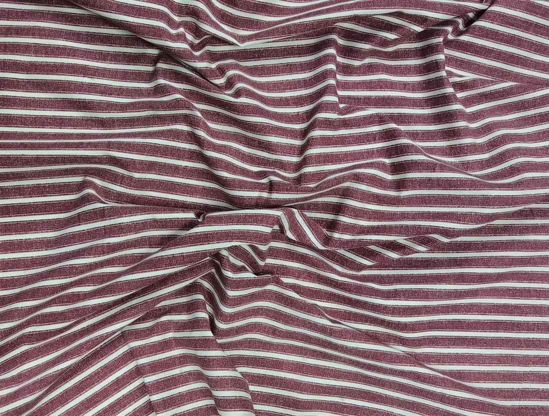 Wine Cotton Stripe Fabrics