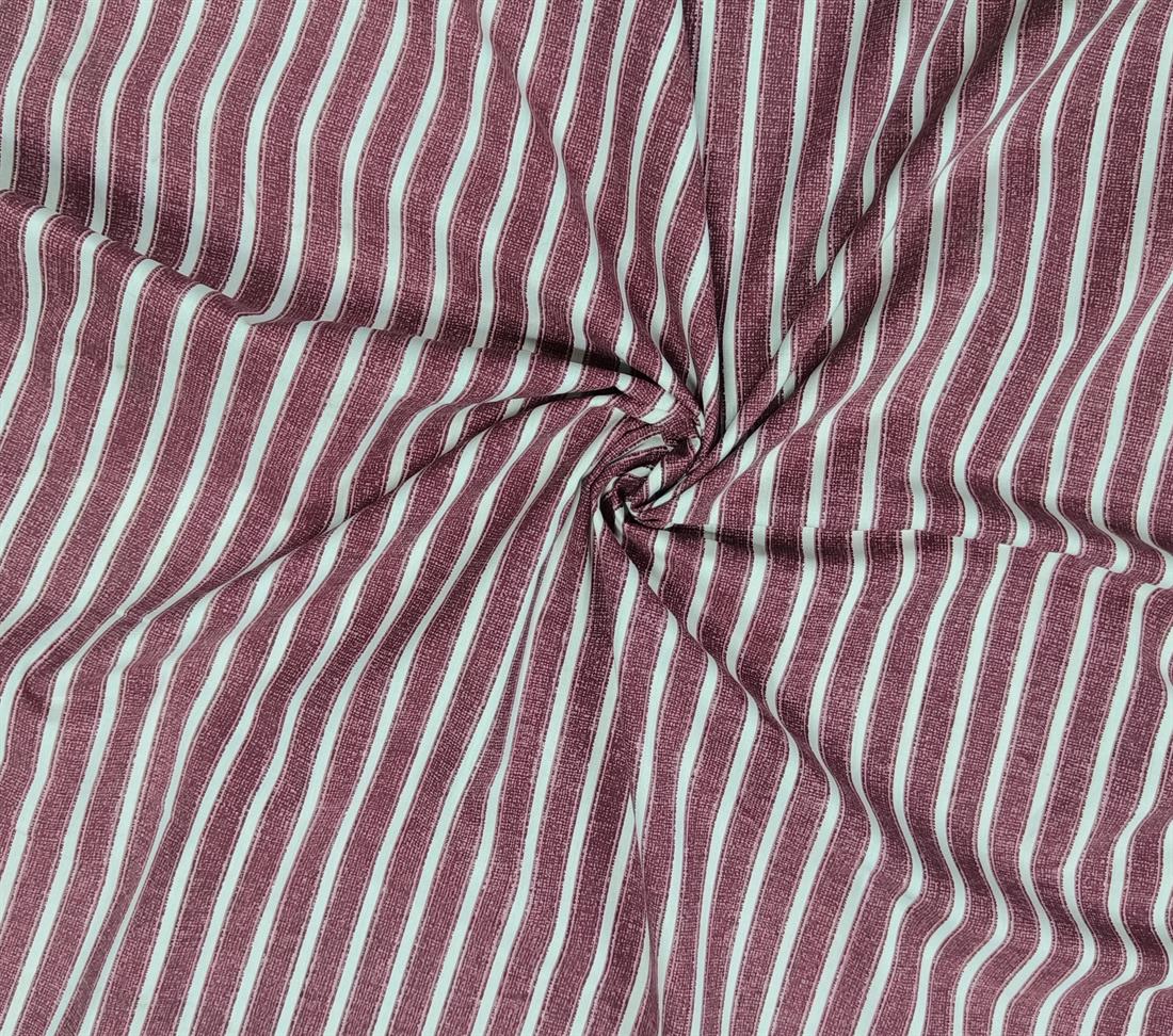 Wine Cotton Stripe Fabrics