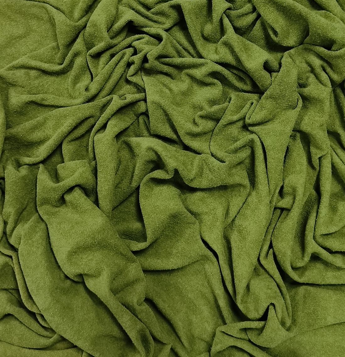Olive Suede Look Jersey Fabric