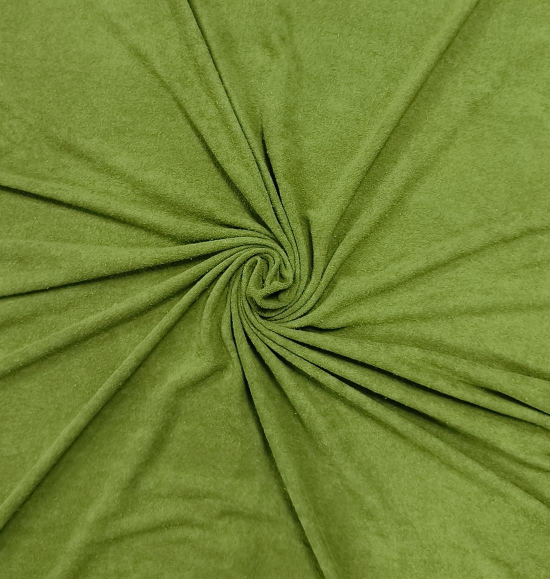 Olive Suede Look Jersey Fabric