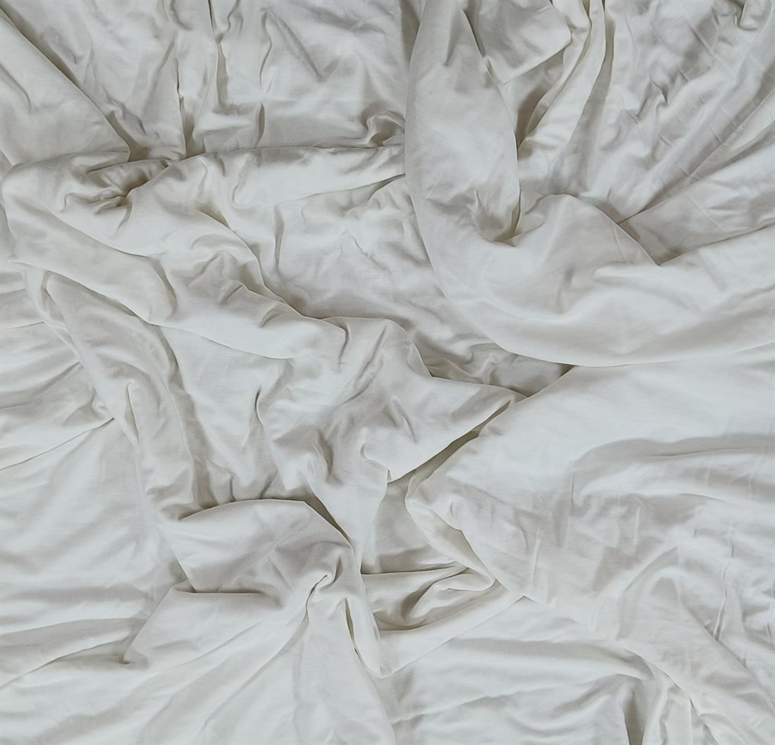 Ivory Cotton Polyester Jersey Fabric