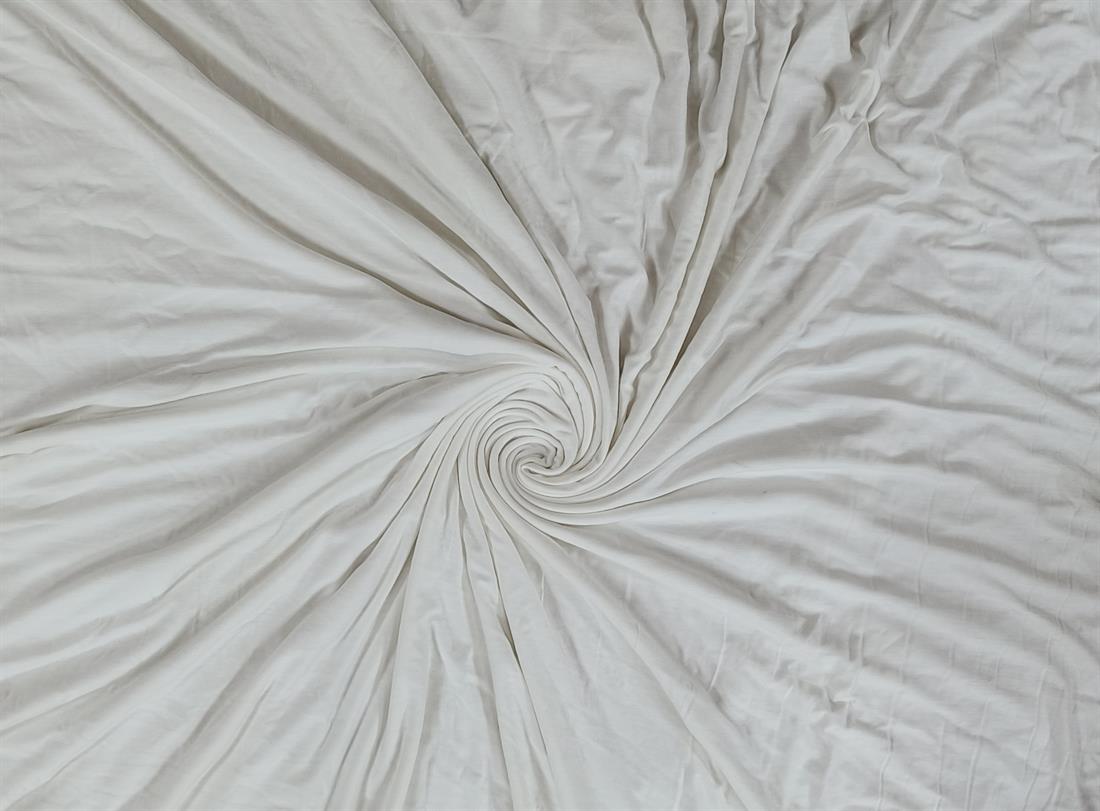 Ivory Cotton Polyester Jersey Fabric