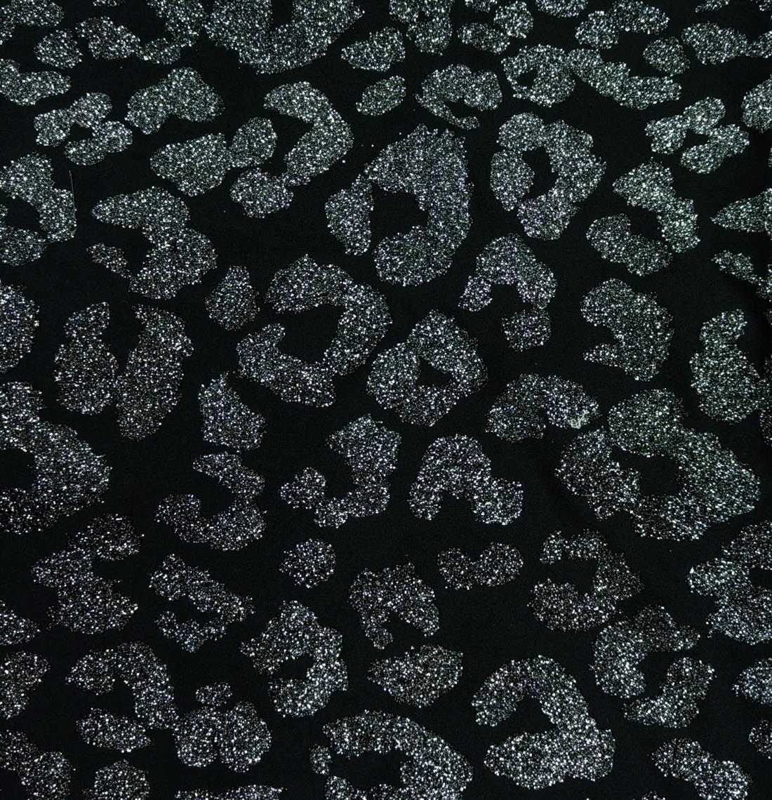 Black Flock Jersey Fabric