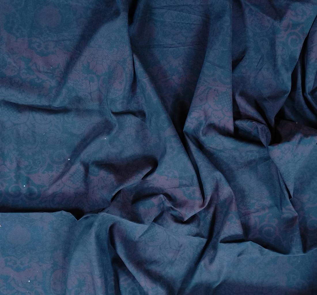 Navy Printed Denim Fabric