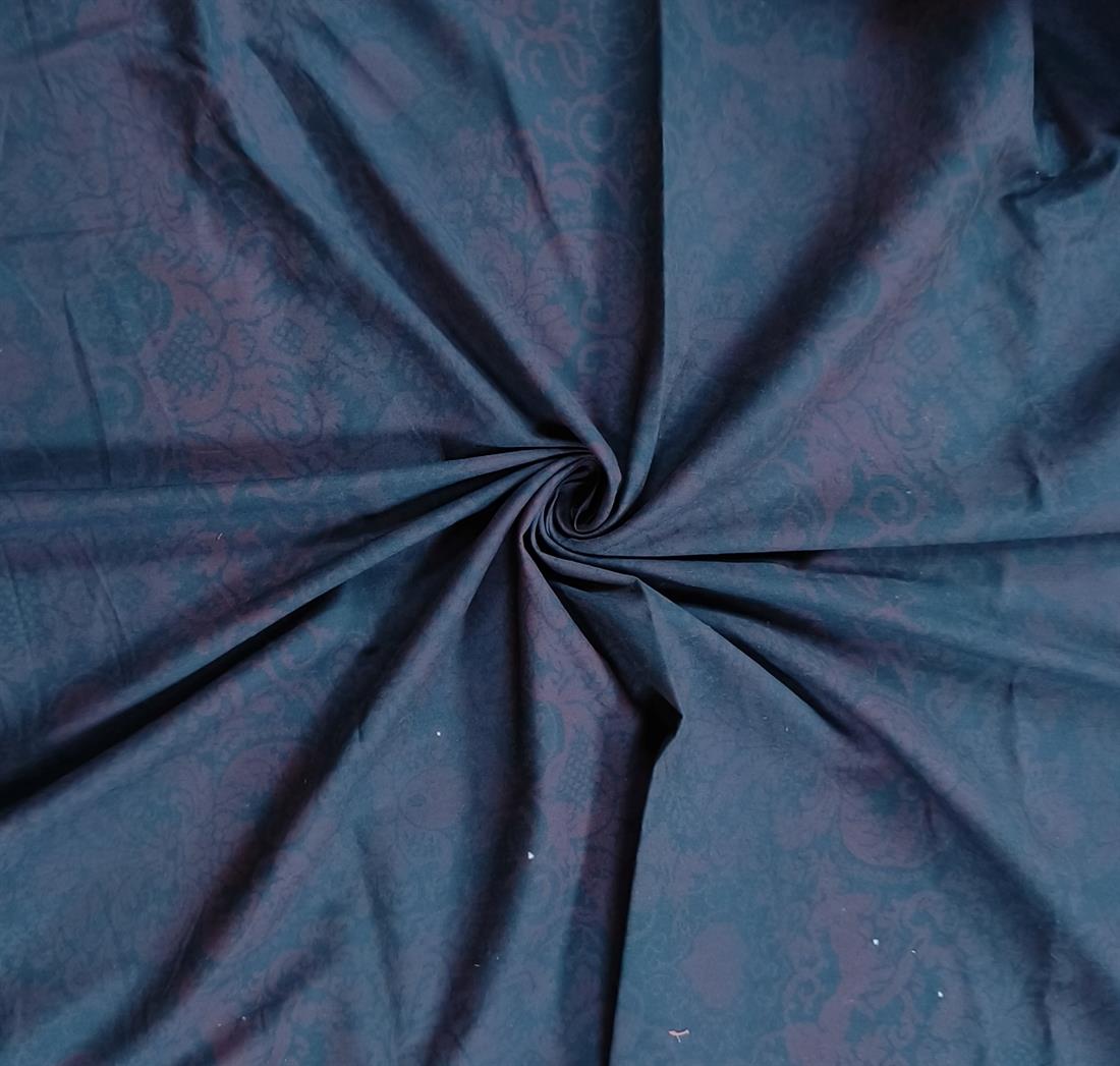 Navy Printed Denim Fabric