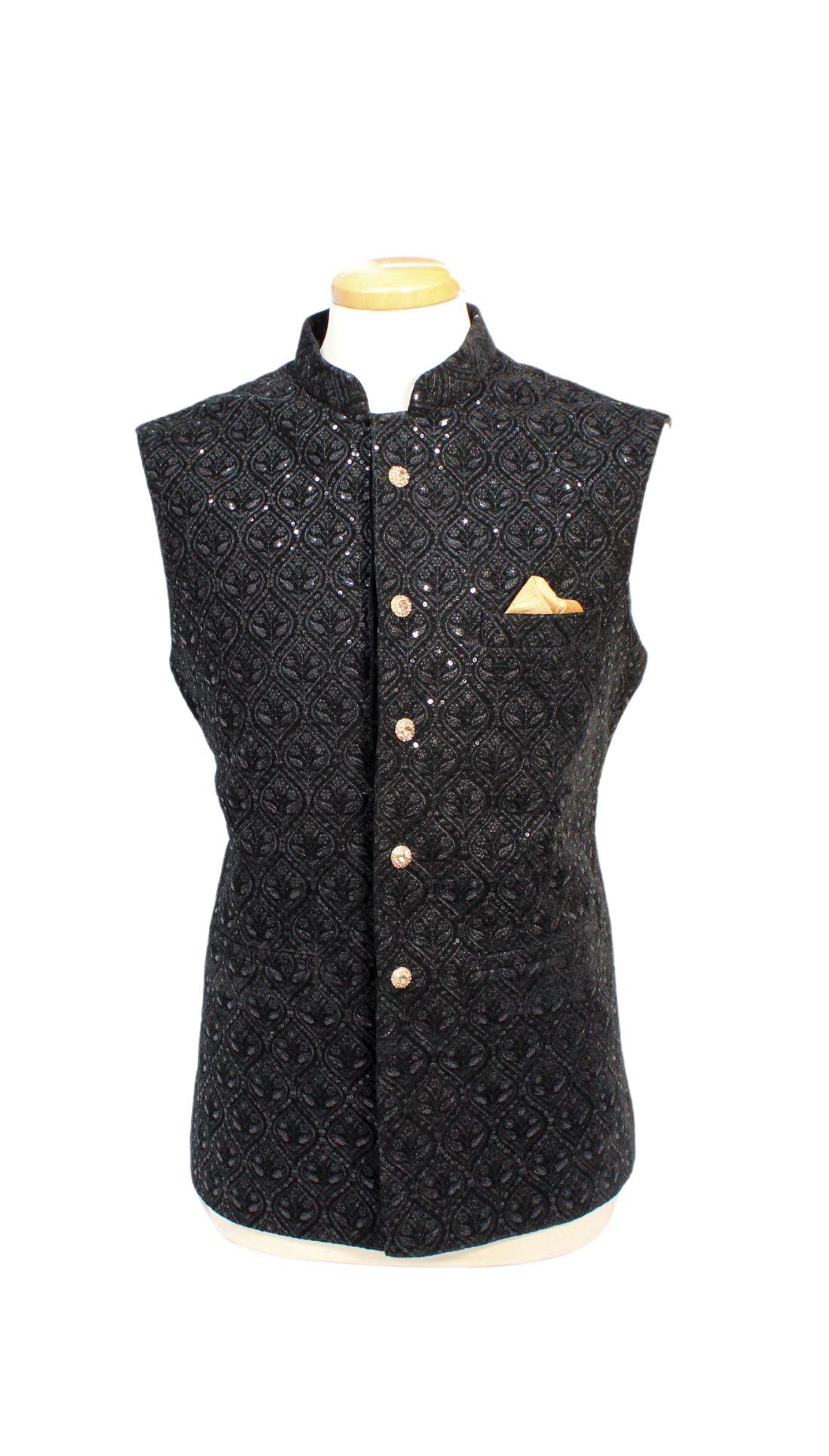Black Embroidered Waistcoat