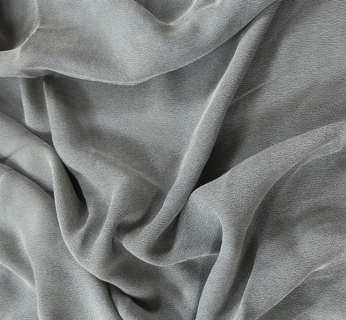 Grey Polyester Crepe Fabric