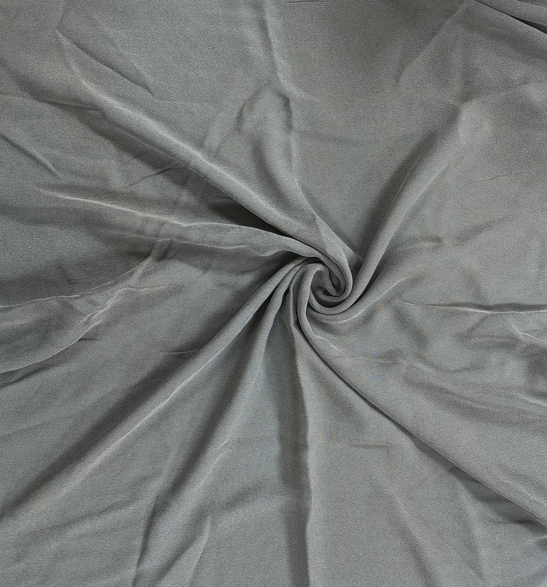 Grey Polyester Crepe Fabric