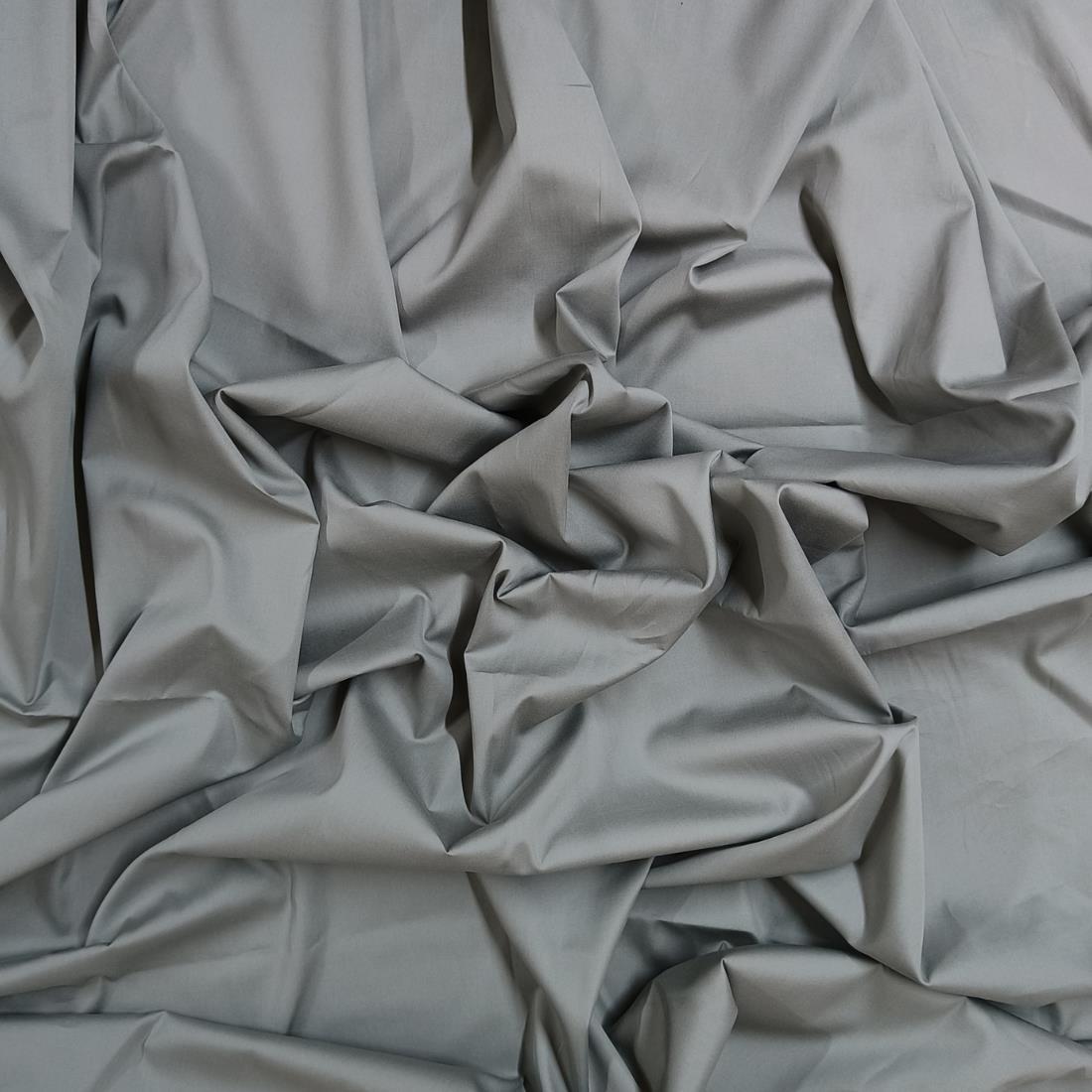 Grey Plain Polyester Cotton Fabric