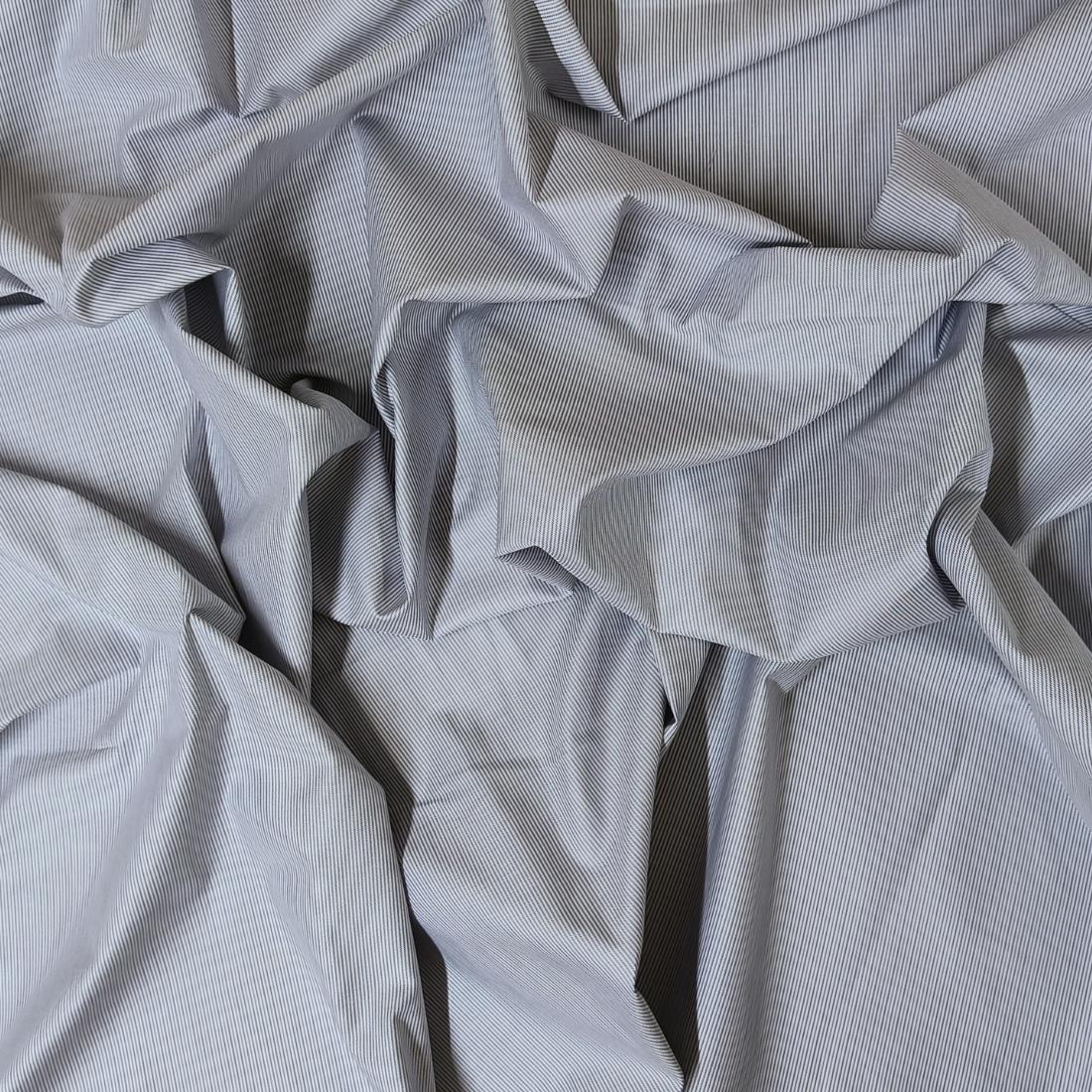 Whit Stripe Cotton Sateen Fabric