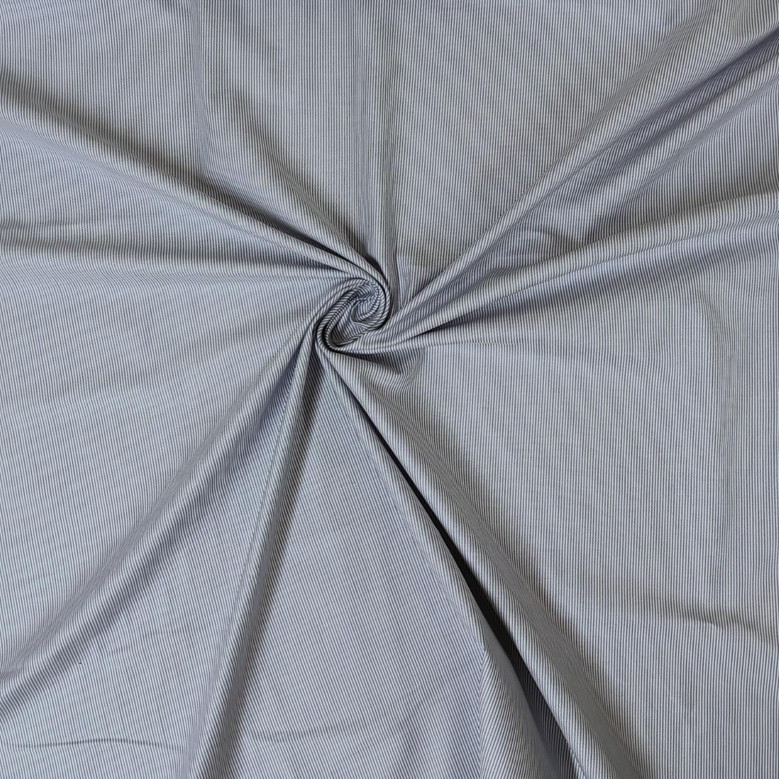 Whit Stripe Cotton Sateen Fabric