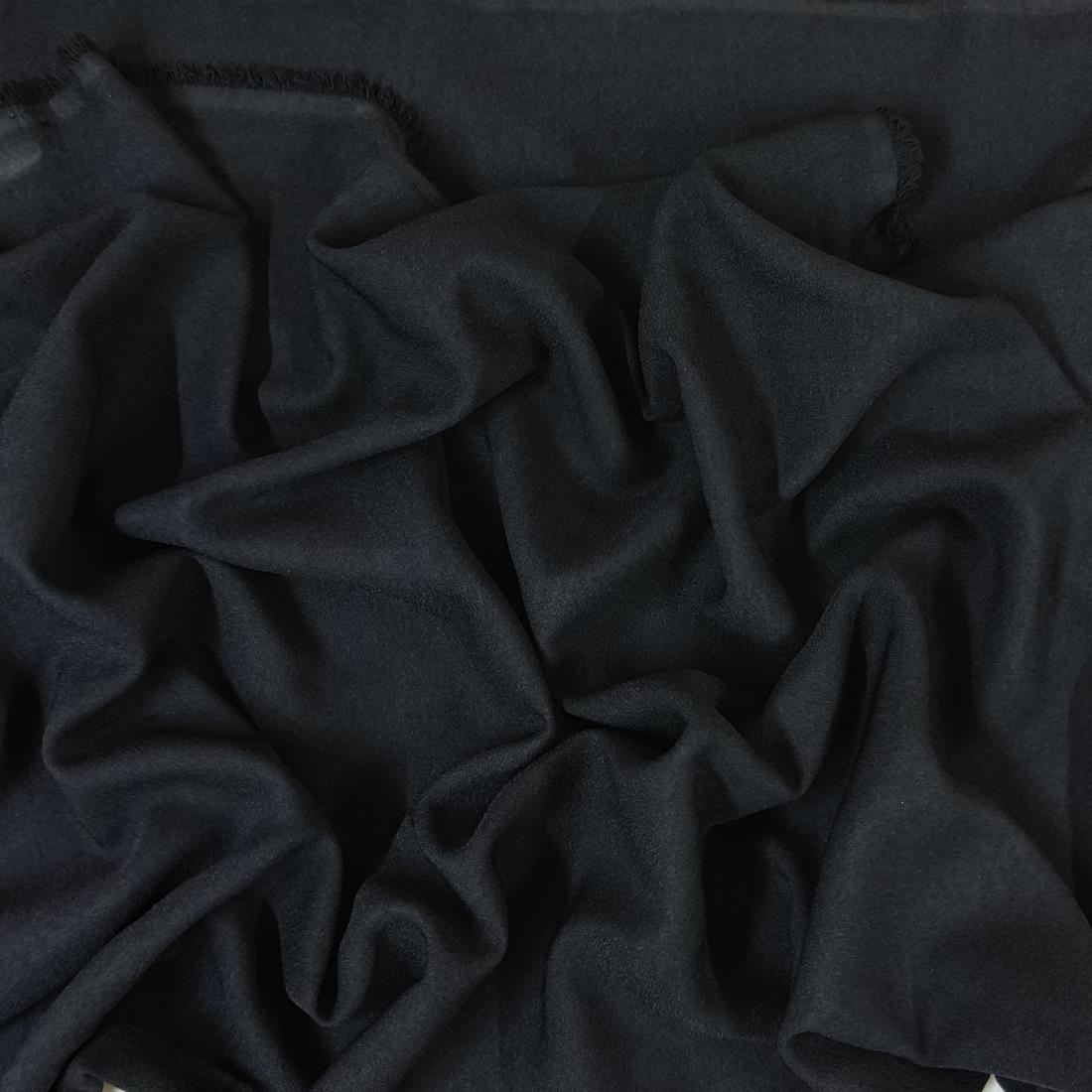Black Plain Polyester Crepe Fabric