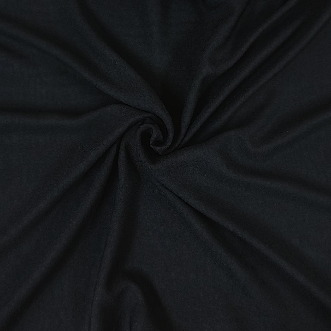 Black Plain Polyester Crepe Fabric