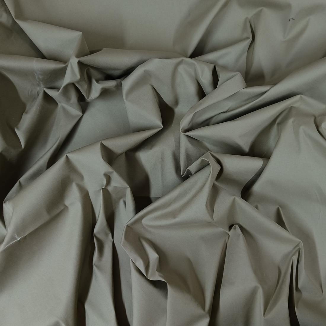 Beige Plain Cotton Sateen Fabric