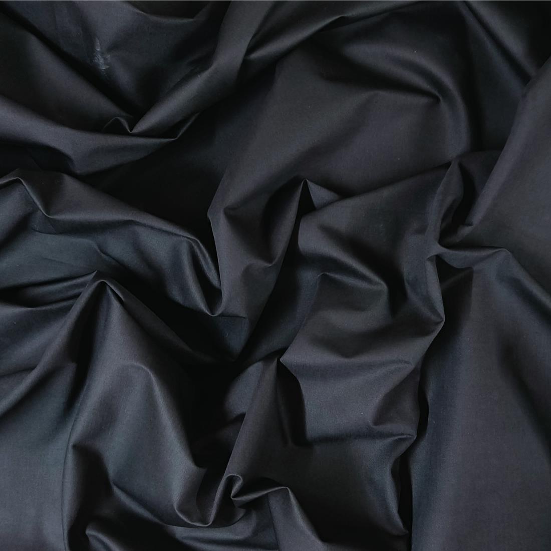 Black Plain Cotton Sateeen Fabric