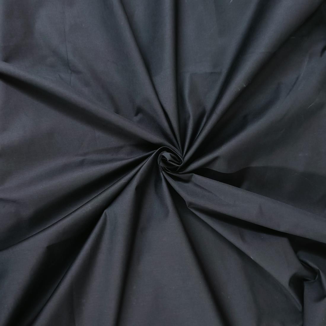 Black Plain Cotton Sateeen Fabric