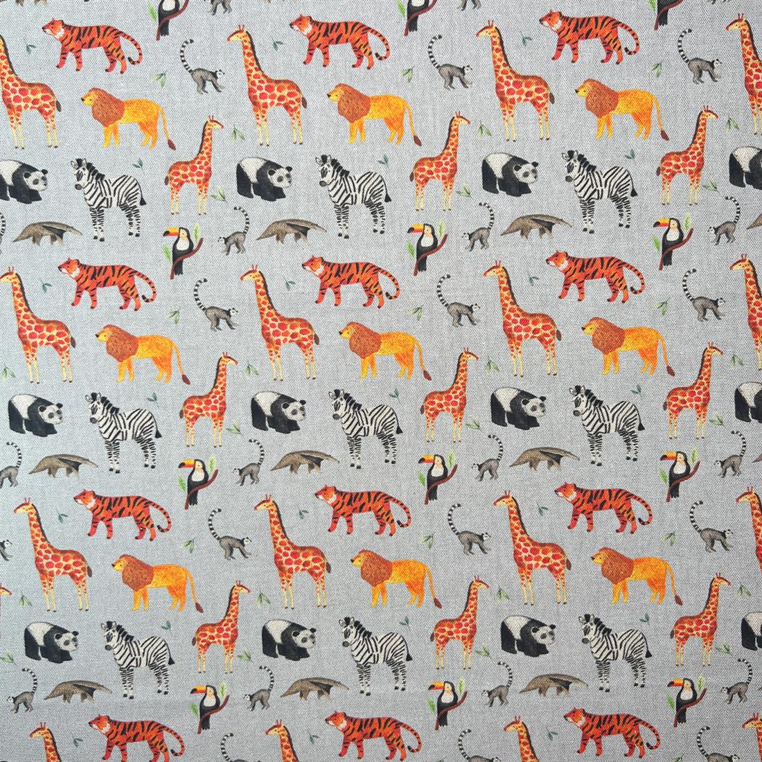 Cloud Digital Print Cotton Zoo Safari