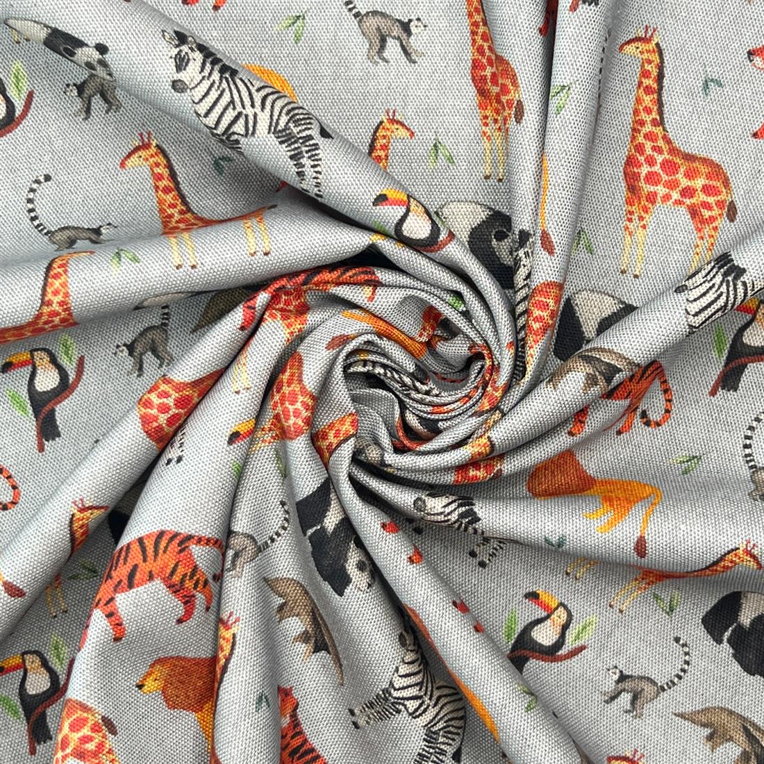 Cloud Digital Print Cotton Zoo Safari