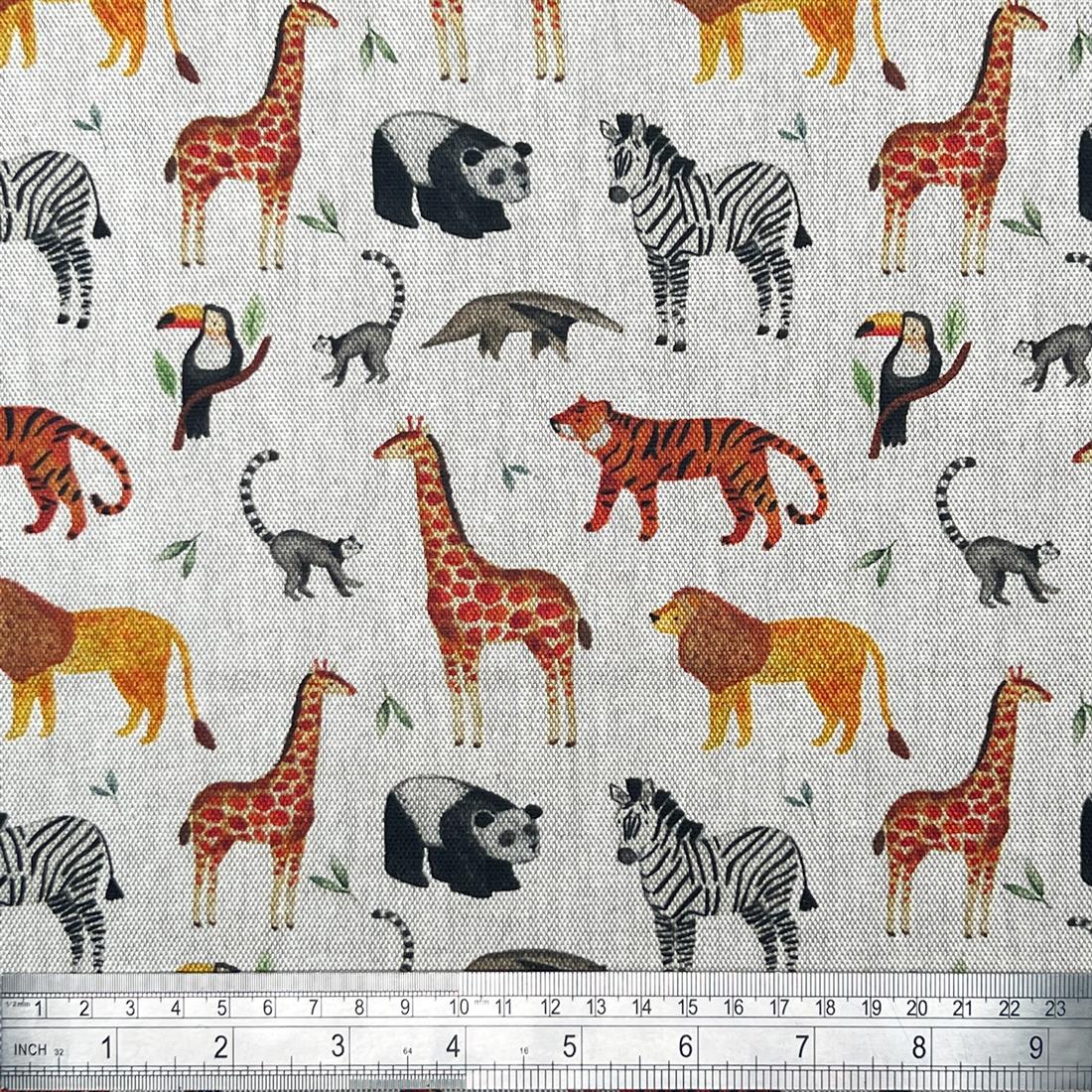 Cloud Digital Print Cotton Zoo Safari