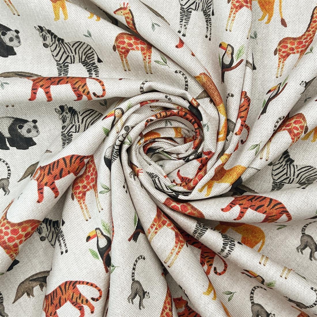 Cloud Digital Print Cotton Zoo Safari