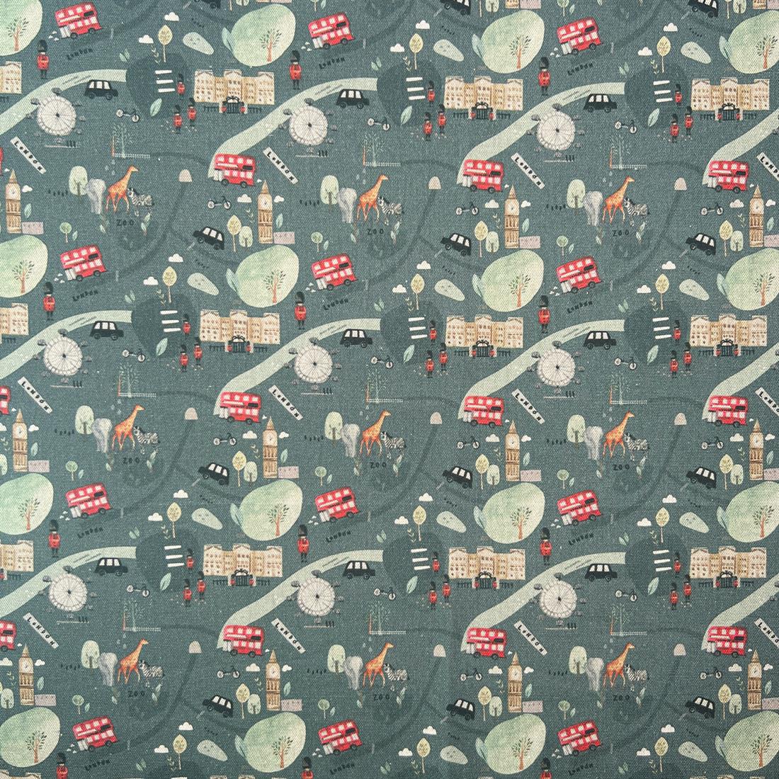Charcoal Digital Print Cotton My Day in London