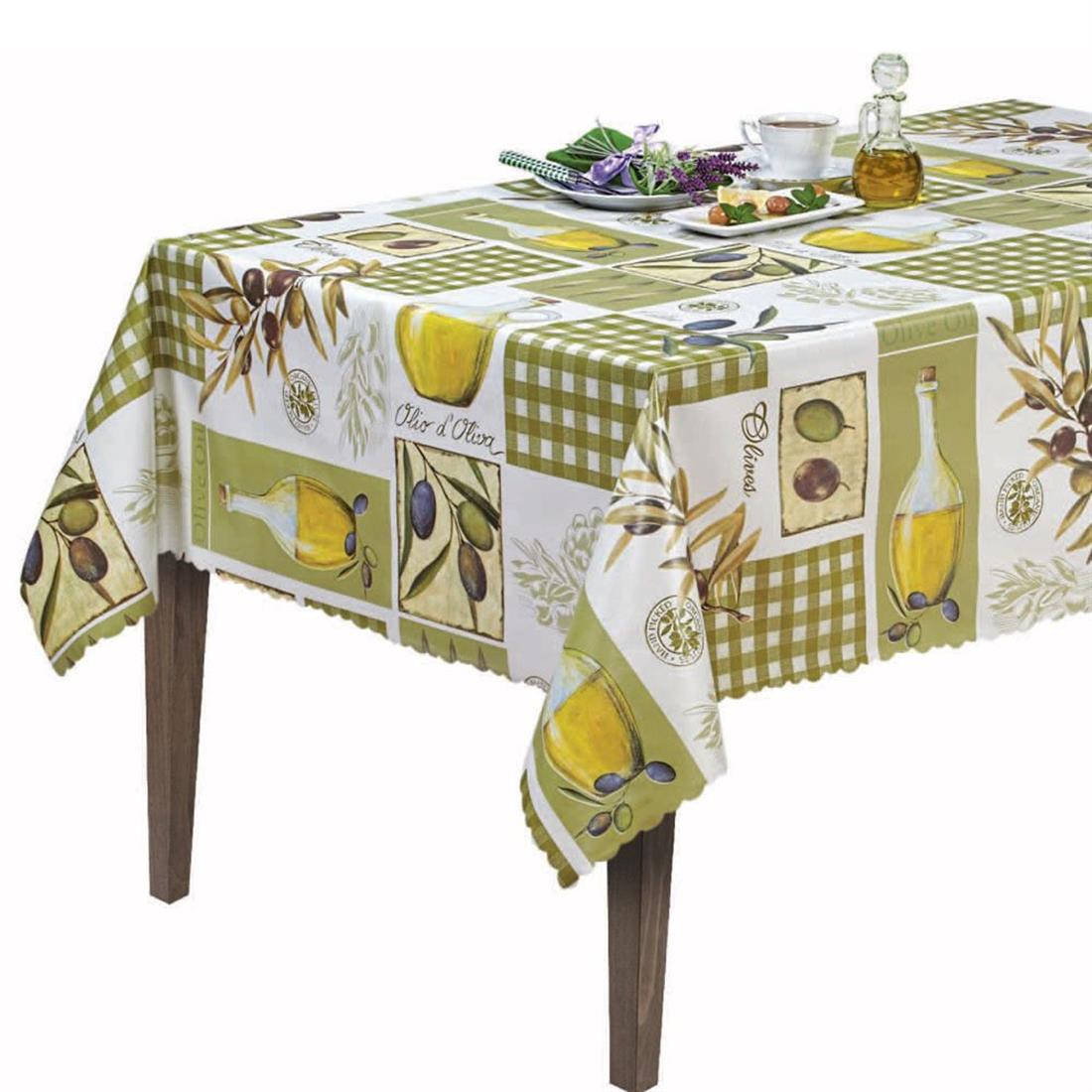 Printed Olives - Heavy Duty Waterproof Pvc Coated Vinyl Fabric