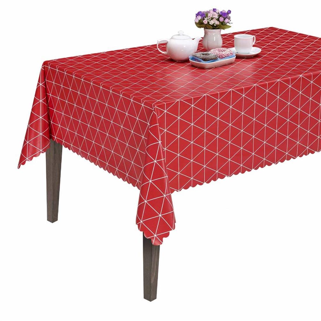 Red Printed Triangles - Heavy Duty Waterproof Pvc Coated Vinyl Fabric