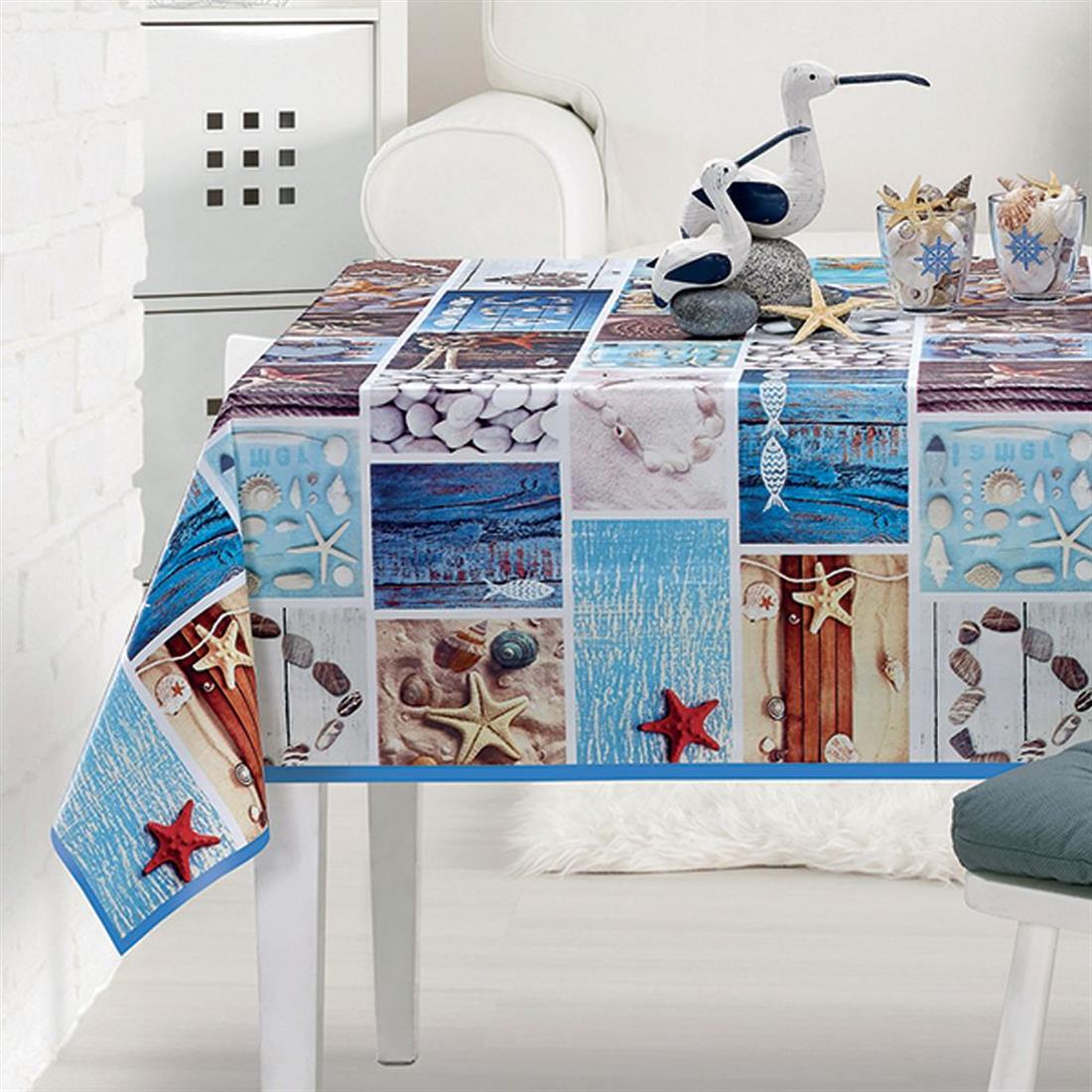 Printed Seaside - Heavy Duty Waterproof Pvc Coated Vinyl Fabric
