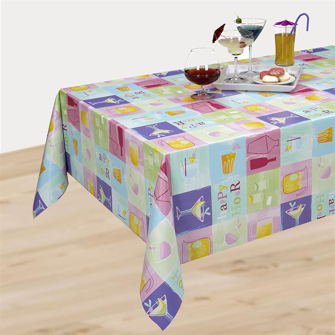 Printed Happy Hour - Heavy Duty Waterproof Pvc Coated Vinyl Fabric