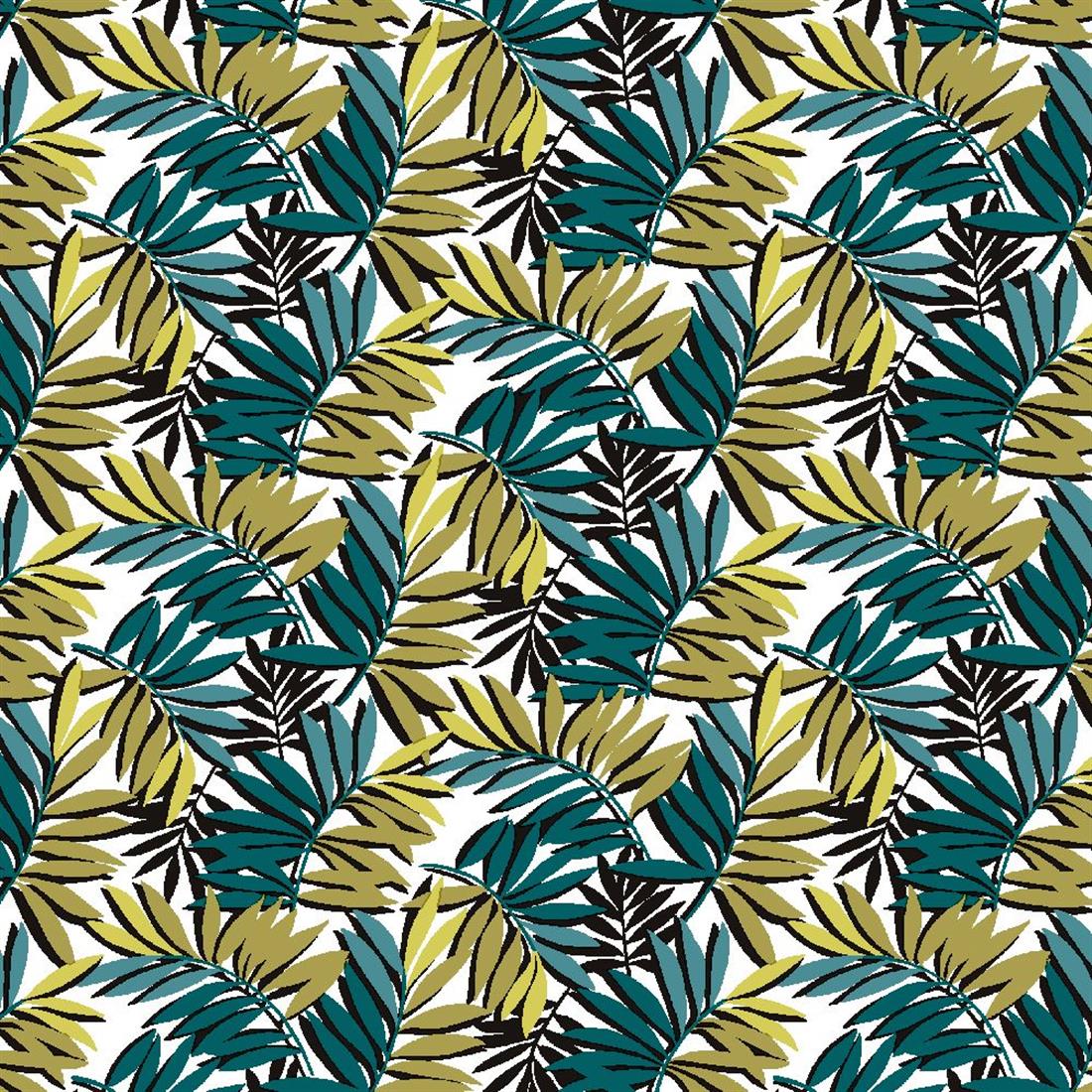 Aqua Printed Palm - Heavy Duty Waterproof Pvc Coated Vinyl Fabric
