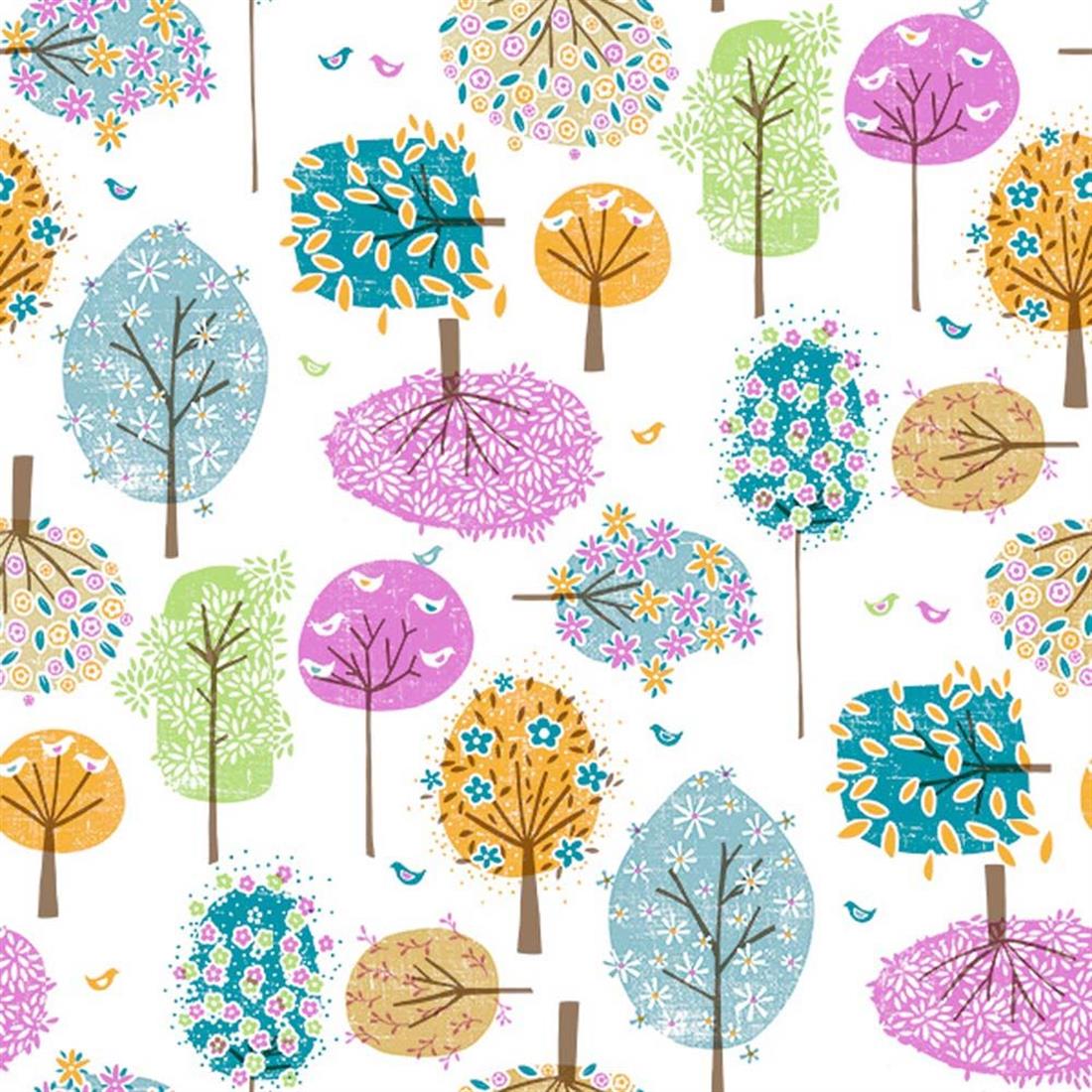 Printed Modern Trees - Heavy Duty Waterproof Pvc Coated Vinyl Fabric
