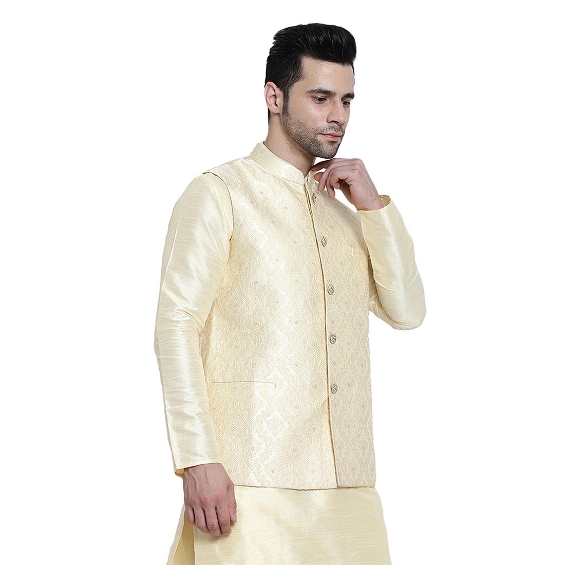 Gold Mens Brocade Waistcoat