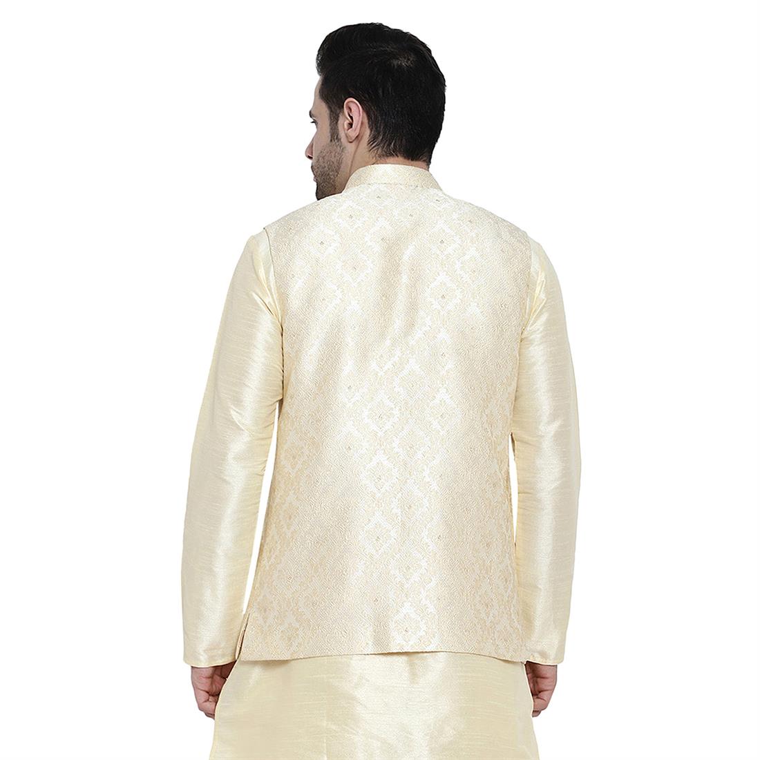 Gold Mens Brocade Waistcoat