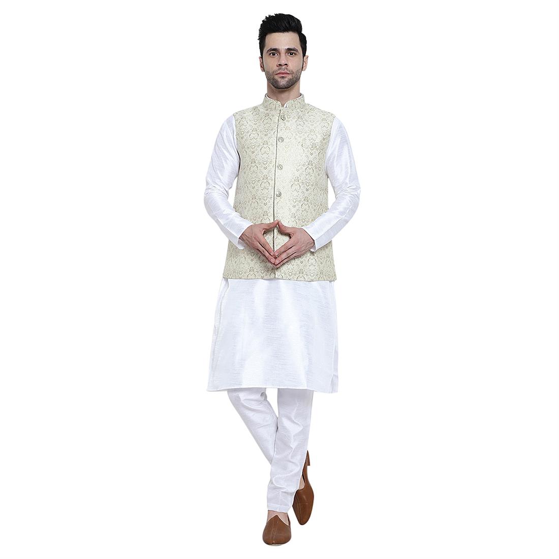 Gold Mens Brocade Waistcoat