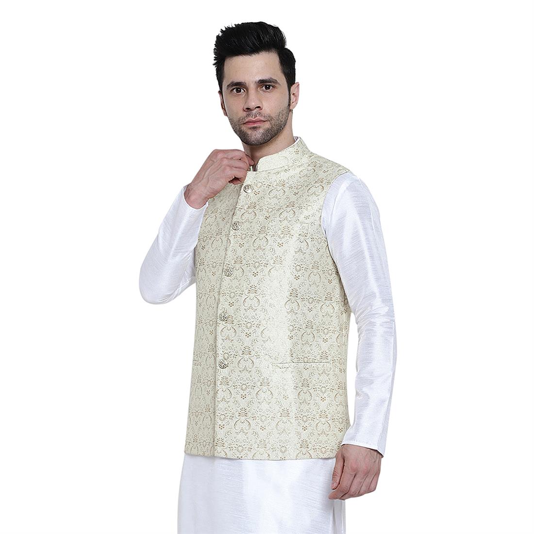 Gold Mens Brocade Waistcoat