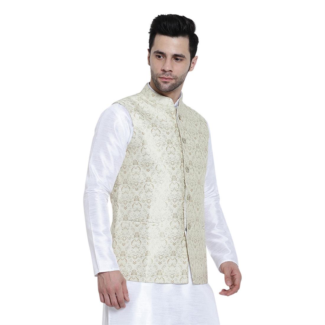 mens gold waistcoat and tie