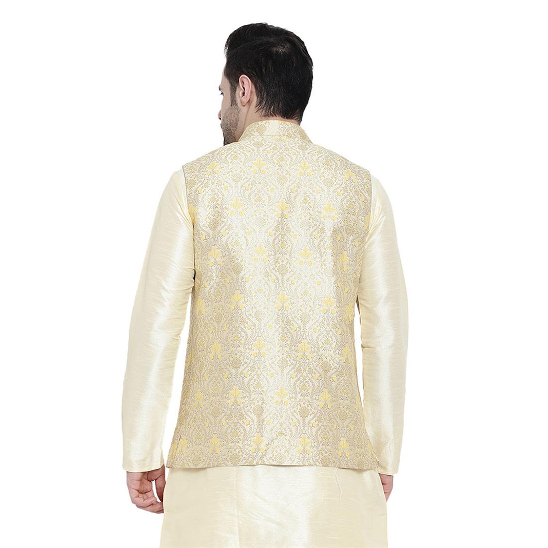 Gold Mens Brocade Waistcoat