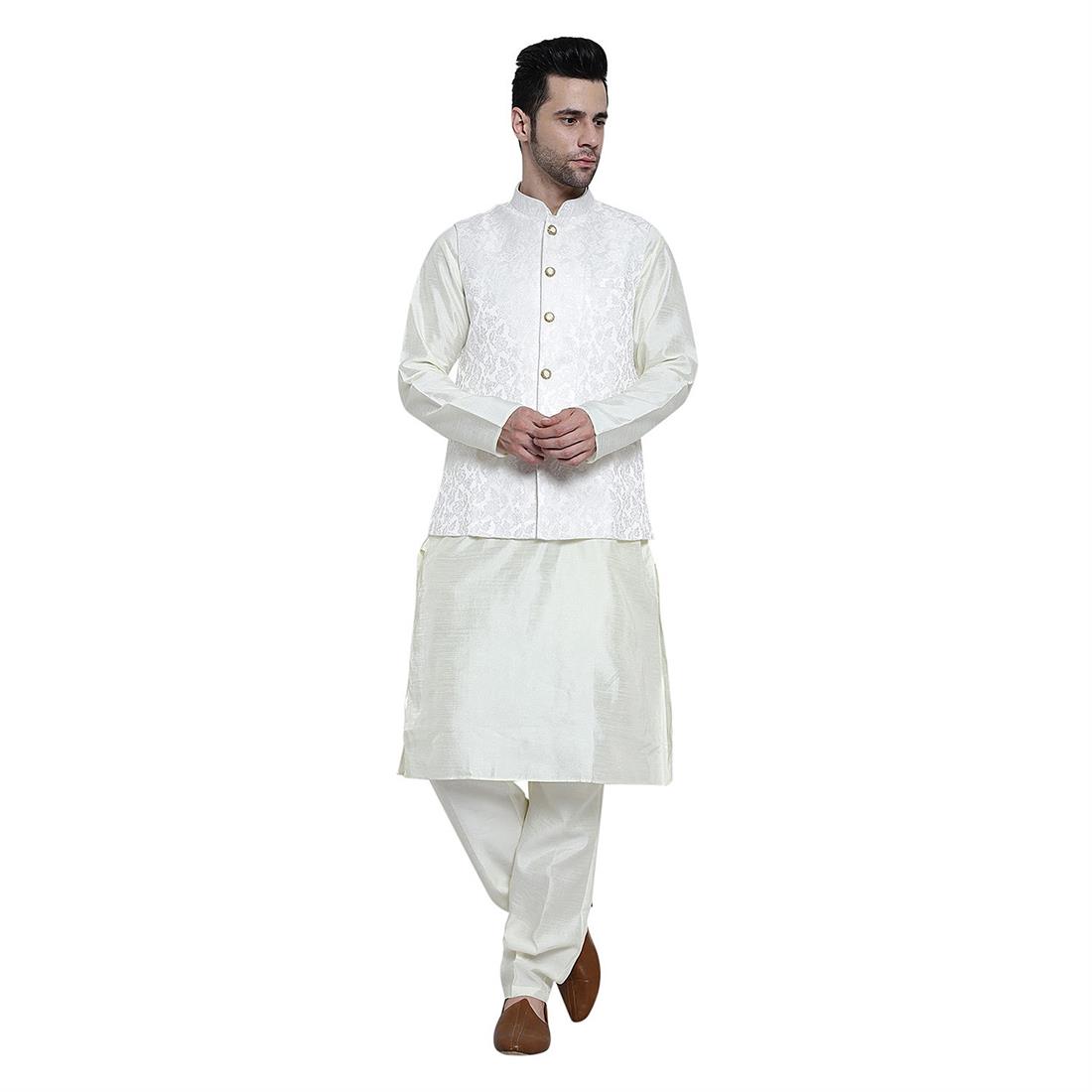 Off White Mens Brocade Waistcoat