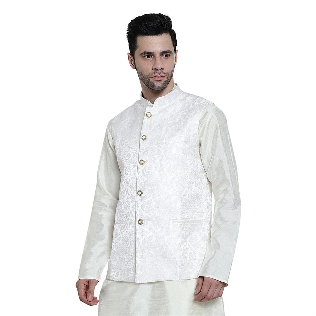 Off White Mens Brocade Waistcoat