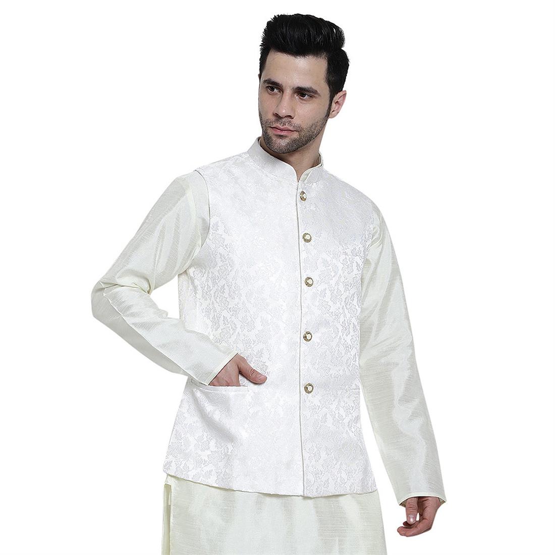 Off White Mens Brocade Waistcoat